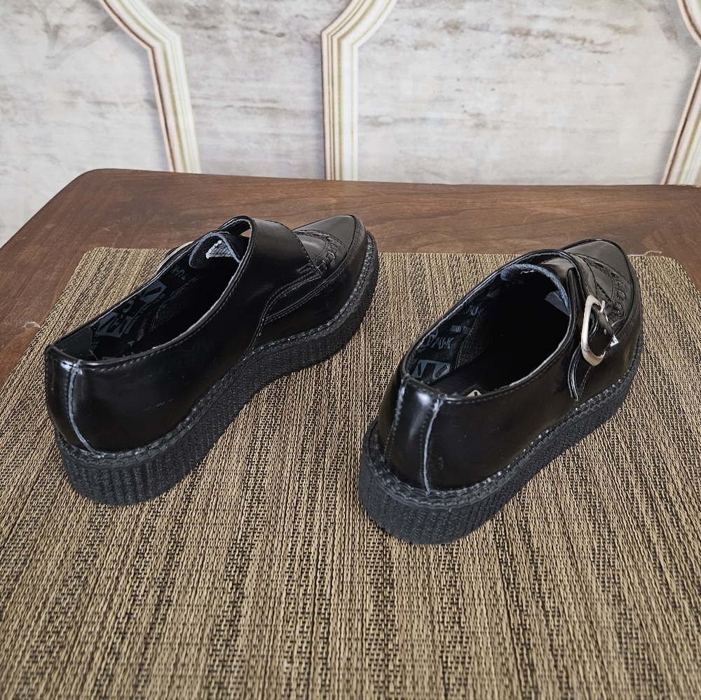 TUK Footwear Pointed Buckle Creepers Men's 5 Women's 7 Leather A8520 Punk - Picture 7 of 10